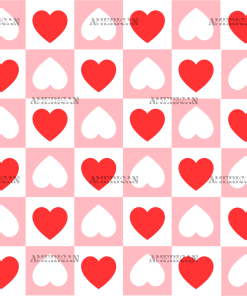Checkered Hearts UV DTF Transfer