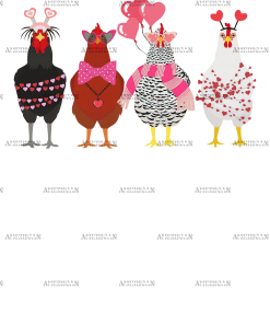 Chicken Valentine DTF Transfer