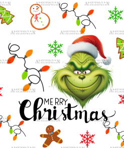 Christmas Snowman Grinch UV DTF Transfer