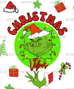 Christmas Vibes Grinch UV DTF Transfer