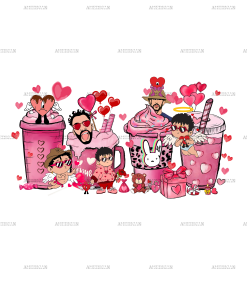 Coffee Bad Bunny Valentine DTF Transfer