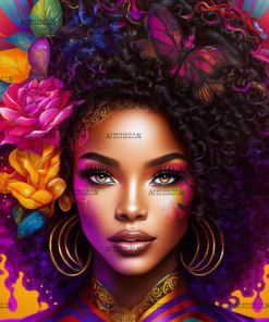 Colorful Black Girl DTF Transfer