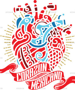 Corazon Mexicano Dtf Transfer