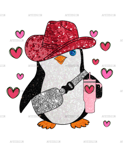 Cowgirl Love Penguin DTF Transfer
