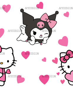 Cupid Kitty And Kuromi UV DTF Transfer