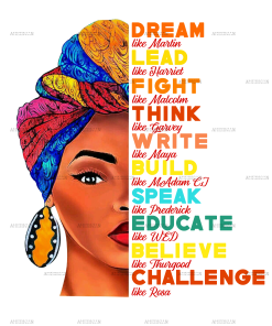 Dream Like Martin Afro Girls Black History Month DTF Transfer