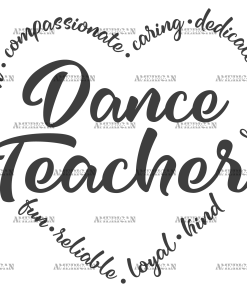 Dance Teacher Heart DTF Transfer
