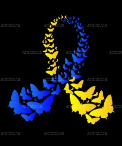 Down Syndrome Butterfly Ribbon DTF Transfer