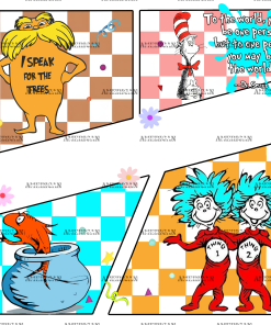 Dr. Seuss Day Collage Flowers DTF Transfer