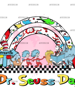 Dr. Seuss Day Rainbow DTF Transfer