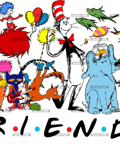 Dr. Seuss Friends-4 DTF Transfer
