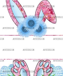 Easter Bunny Name Frame Blue-5 DTF Transfer