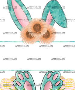 Easter Bunny Name Frame Green DTF Transfer