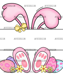 Easter Bunny Name Frame Pink-2 DTF Transfer