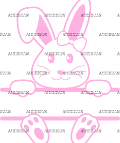 Easter Bunny Name Frame Pink-5 DTF Transfer