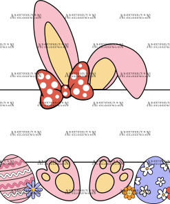 Easter Bunny Name Frame Pink-6 DTF Transfer