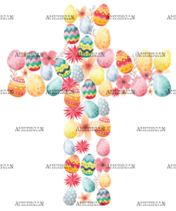 Easter Eggs Cross DTF Transfer