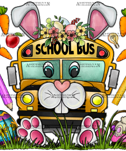 Easter School Bus DTF Transfer