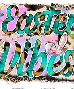 Easter Vibes Leopard Frame DTF Transfer