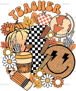 Fall Teacher DTF Transfer