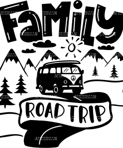 Family Road Trip Black DTF Transfer