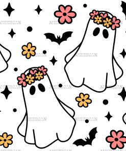 Flower Crown Ghost UV DTF Transfer