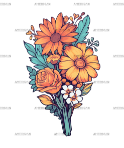 Flowers Sticker-1 UV DTF Transfer