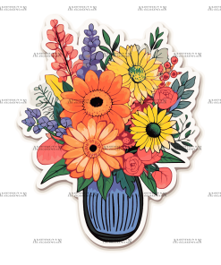 Flowers Sticker-10 UV DTF Transfer