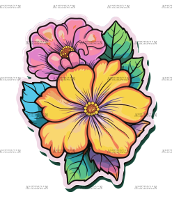 Flowers Sticker-17 UV DTF Transfer