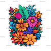 Flowers Sticker-24 UV DTF Transfer