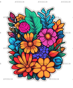 Flowers Sticker-24 UV DTF Transfer