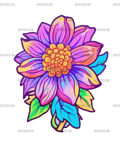 Flowers Sticker-3 UV DTF Transfer