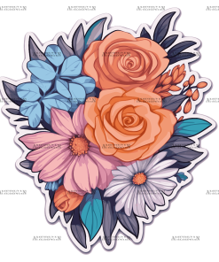 Flowers Sticker-6 UV DTF Transfer