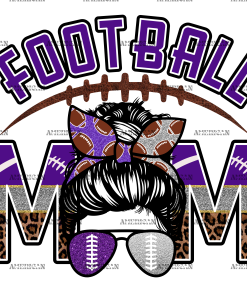 Football Mom Purple Silver DTF Transfer