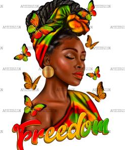 Freedom Afro Woman Juneteenth DTF Transfer