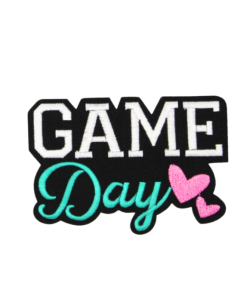 Game Day Pink Hearts Patch(Small/Embroidery)