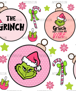 Grinch Christmas Bells UV DTF Transfer