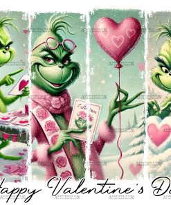 Grinch Valentine DTF Transfer