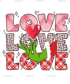 Grinch Valentine Love DTF Transfer