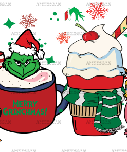 Grinchmas Cream Cups UV DTF Transfer
