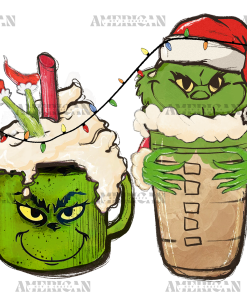 Grinchmas Latte Lights UV DTF Transfer