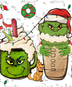 Grinchmas Latte Snowfall UV DTF Transfer