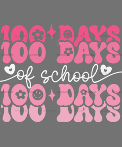 Groovy 100 Days Of School-3 DTF Transfer