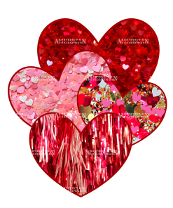 Group Of Valentine Hearts DTF Transfer