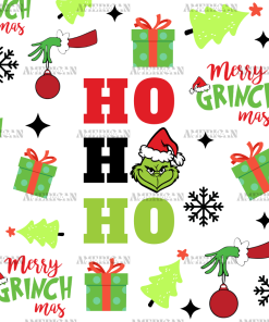 HO HO HO Merry Grinchmas UV DTF Transfer