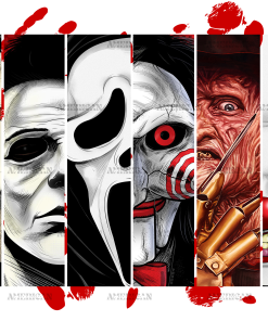 Halloween Horror Faces UV DTF Transfer