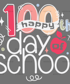Happy 100th Day Of School-3 DTF Transfer