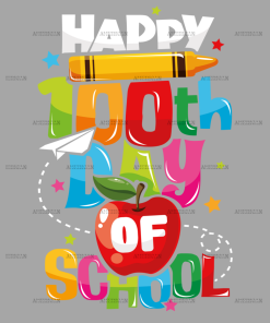 Happy 100th Day of School-2 DTF Transfer