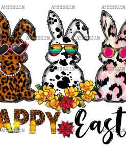 Happy Easter Bunnies DTF Transfer