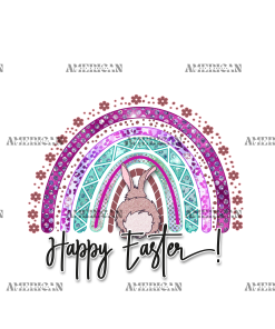 Happy Easter Bunny Rainbow DTF Transfer